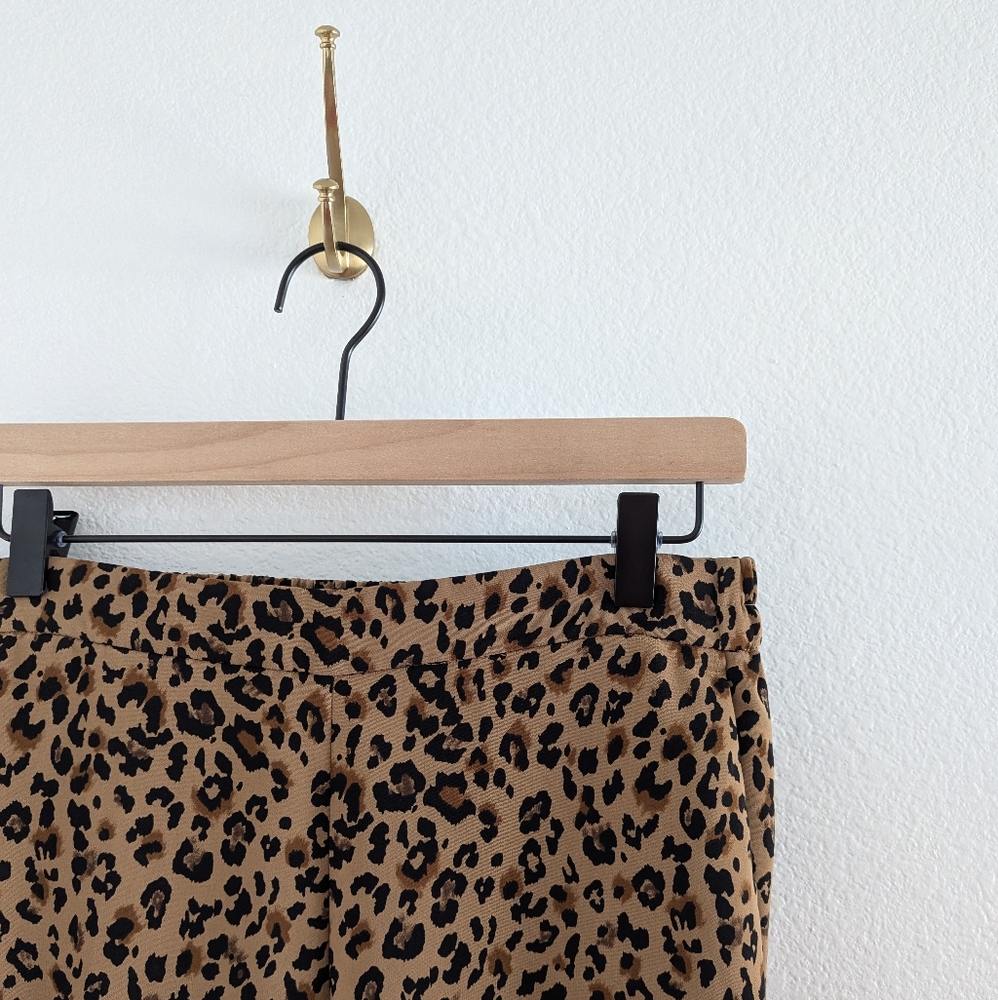 J.Crew Jamie Pants Elastic Band Leopard Print Women Size 8
